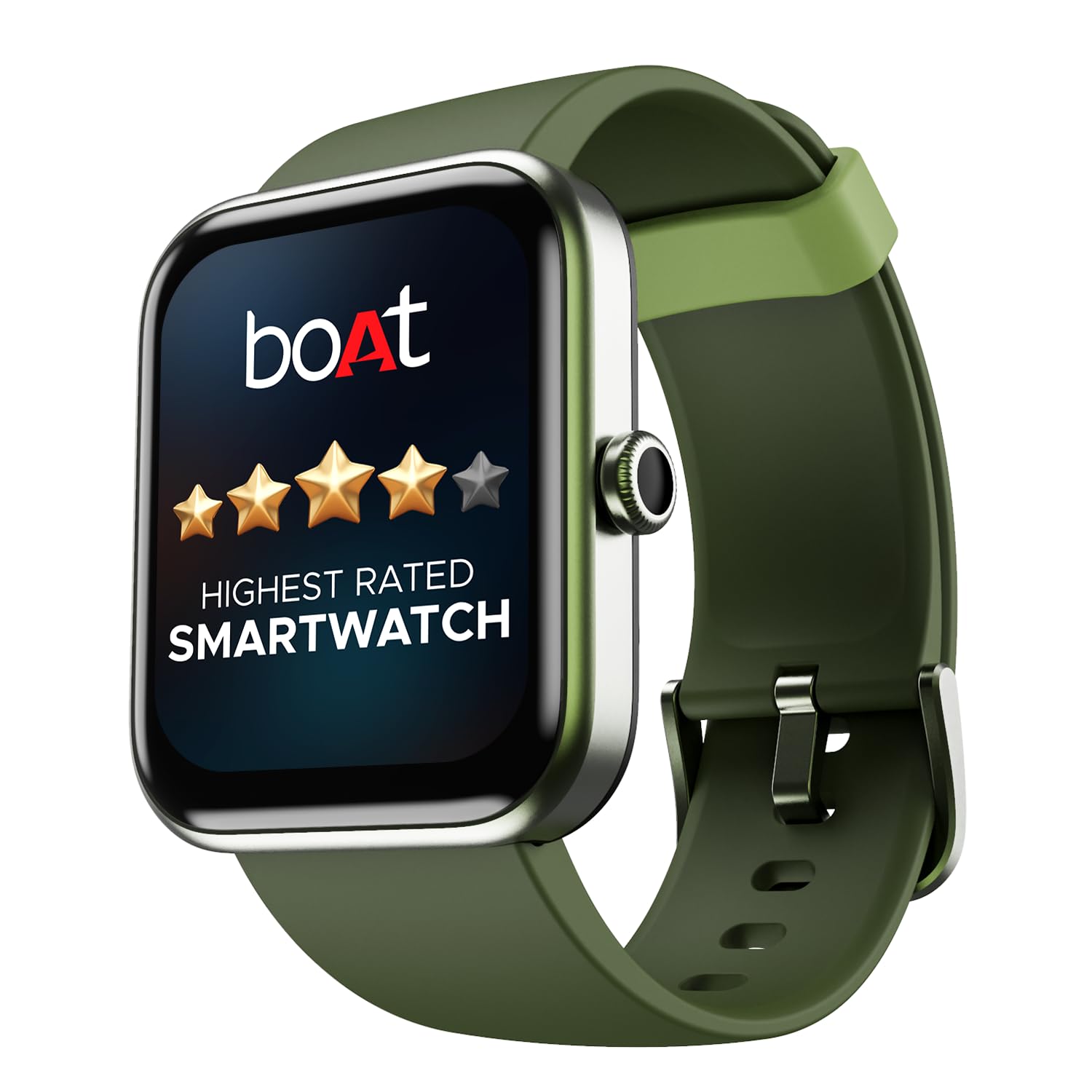 boAt Xtend Smart Watch with Alexa Built-in, 1.69” HD Display, Multiple Watch Faces, Stress Monitor, HR & SpO2 Monitoring, 14 Sports Modes, Sleep Monitor, 5 ATM & 7 Days Battery Life(Olive Green)