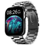 Noise ColorFit Ultra 3 Bluetooth Calling Smart Watch with Biggest 1.96″ AMOLED Display, Premium Metallic Build, Functional Crown, Gesture Control with Metallic Strap (Glossy Silver: Elite Edition)