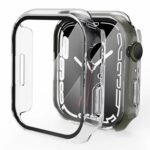 Vemigon Hard PC Case Compatible with Apple Watch Series 9, 8 and 7 41mm with Tempered Glass Screen Protector, Full Coverage, Touch Sensitive, Ultra-Thin HD Bumper Protective Cover – (41mm Clear)