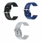 INEFABLE 19mm Smartwatch Strap Metal Buckle Compatible with Noise Colorfit Pro 2/Oxy/Pulse/Beat, Boat Storm Smart Watch & Watches with 19mm Lugs Size (Black,Navy Blue, Light Grey-Pack of 3)