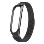 Sounce Stainless Steel Magnetic Strap Compatible with Mi Band 3 / Mi Band 4 / Mi Band 5 & Mi Band 6- Premium Mesh (Black)