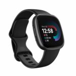 Fitbit Versa 4 Fitness Watch (Black/Graphite Aluminium) with 6-Month Premium Membership