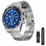 Fire-Boltt Avalanche Stainless Steel Smart Watch with Free Silicone Strap, 2 Watch Looks – Sporty & Fomal, Bluetooth Calling with 1.28” HD Display, 2 Button Pushers (Blue)