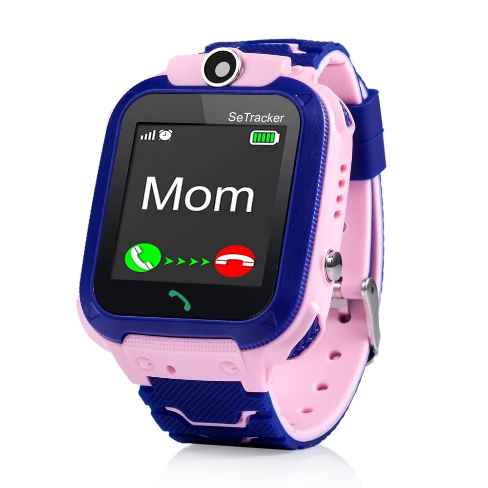 SeTracker Connect2kidz SETLBS01 Touch Screen Kids Safe 2-Way Voice Calling Watch Phone- Pink | Kids Smartwatch for Boys & Girls | SIM Card Supported | SOS & Voice Call, Voice Chat | Long Battery Life