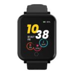 GOQii Smart Vital Plus SpO2 1.57″ HD Full Touch Smart Notification IP68 Smartwatch for Smartphones Body Temperature BP Monitor Sports & Sleep Tracking Women Care with 3 Months Personal Coaching- Black