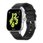 SnapUp Turbo Bluetooth Calling Smartwatch with Snap Sync, 1.85” Prima 2.5D Curved Display, 450 Nits Brightness, Health Tracker, Custom Smart Watch Faces & Rotating Functional Crown – Silver Black