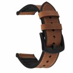 Fullmosa 22mm Leather Silicone Straps Compatible with Samsung Galaxy Watch 3 45mm,Quick Release Watch Band for Fossil Gen 6/One Plus(46mm)/Noise Colorfit – Brown