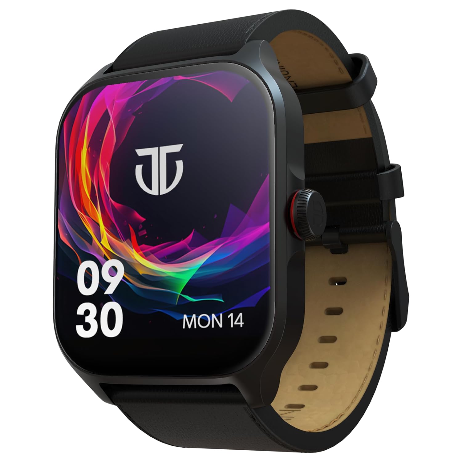 Titan Zeal Premium Fashion Smartwatch|1.85″ AMOLED Display with AOD|390*450 Pixel Resolution|Functional Crown|SingleSync BT Calling|Advanced Chipset|100+ Sports Modes & Watchfaces IP68 (Leather Strap)