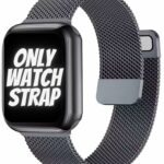 FOLX FMS1210 Metal Stainless Steel Milanese Magnetic Straps / Heavy Chain Bands Compatible With Apple iWatch Band For Men Women Unisex, Replacement Straps 49mm 45mm 44mm 42mm 41mmm 40mm 38mm For iWatch Series Ultra/8/7/6/5/4/3/2/1/SE/SE2【 👉 Only Strap For Apple iWatch ⌚ Watch NOT Included 】 (42MM 44MM 45MM 49MM, BLACK)