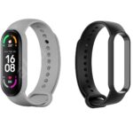 Adlynlife M6 Smart Band Wireless Sweatproof Fitness Band| Activity Tracker| Blood Pressure| Heart Rate Sensor| Sleep Monitor| Step Tracking All Android Device & iOS Device (Grey + Free Black Strap)