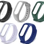 Techmount Silicone Adjustable Colorful Replacement Band Strap Wristband Watch Strap Belt Combo Pack Of 5 Compatible with Oneplus Smart Band & Oppo Smart Band (BLACK- GREY- NAVY BLUE- GREEN- WHITE)