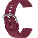 INEFABLE 19mm Smartwatch Strap Metal Buckle Compatible with Noise Colorfit Pro 2/Oxy/Pulse/Beat, Boat Storm Smart Watch & Watches with 19mm Lugs Size (Wine-Pack of 1)