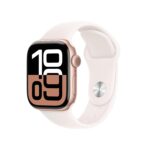 Apple Watch Series 10 GPS + Cellular 42mm Rose Gold Aluminium Case with Light Blush Sport Band – S/M