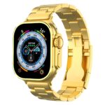 PunnkFunnk MELBON 24k Golden Ultra Max Bluetooth Calling Smartwatch, Wireless Charge, Multiple Watch Faces, Smart Watch for Men with 24k Golden Strap