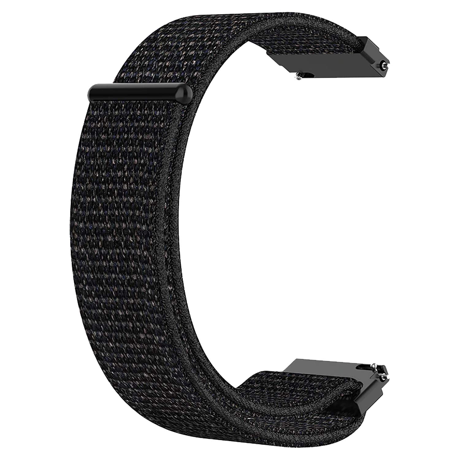 ACM Watch Strap Nylon Soft Loop 20mm compatible with Amazfit Bip U Pro & Amazfit Bip U Pro Nyse Smartwatch Sports Band Black