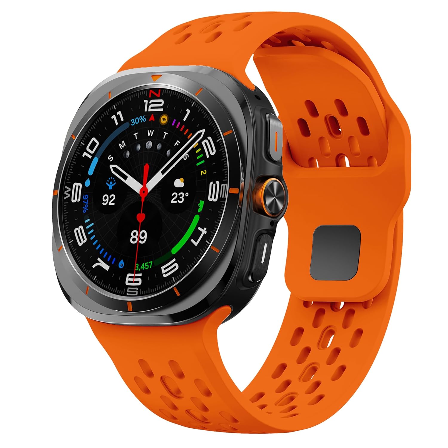 Compatible with Samsung Galaxy Watch Ultra Strap, Silicone Sport Breathable Bands for Galaxy Watch Ultra 2024 Men Women (Orange)