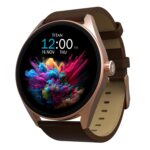 Titan Crest Premium Leather Strap Smartwatch|1.43″ AMOLED Display with AOD|466×466 Pixel Resolution|Functional Crown|SingleSync BT Calling|Advanced Chipset|100+ Sports Modes&WatchfacesIP68,Brown