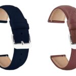 ACM Pack of 2 Watch Strap Leather Belt compatible with Fire-Boltt Invincible Plus Bsw097 Smartwatch Casual Classic Band (Blue/Brown)