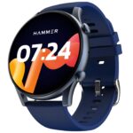 HAMMER Glide 1.43″ AMOLED Round Dial Smart Watch with Calling Function, Premium Metallic Build, Always on Display, Multiple Sports Modes (Electric Blue)