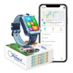 FETACA® 4G GPS Tracker Smartwatch for Kids – Blue | Safety & Connectivity and Fun in One Stylish Smartwatch | Live Location Tracking | Video/Voice Calling | Activity Tracking | Geo-Fence Safety Zones