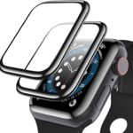 GLAMYOURS Pack Of 2 Screen Guard Protector Compatible for Apple Watch Series 4, 5, 6, Watch Se & Watch Se 2022, 44MM (Transparent) with Edge to Edge Coverage