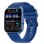 pTron Newly Launched Reflect Classic 2.01 inch Square Dial Smartwatch, Bluetooth Calling, Full Touch Display, 600 NITS, Metal Frame, 100+ Watch Faces, HR,SpO2, Voice Assist, 5 Days Battery Life (Blue)