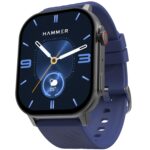 HAMMER Arctic 2.04″ Super AMOLED Smart Watch, Metallic Build, BT Calling, Always On Display, Rotating Crown, Split Screen, Health Tracking, Smart Watch for Men, Women, Girls, Boys (Midnight Blue)