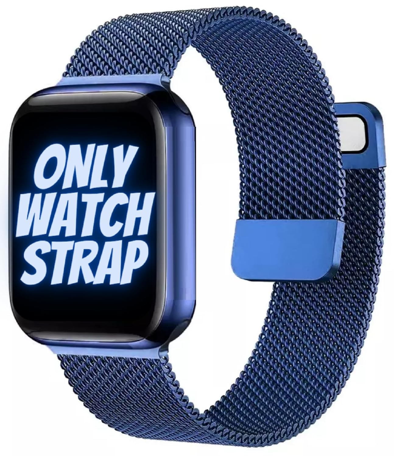 FOLX FMS1210 Metal Stainless Steel Milanese Magnetic Straps / Heavy Chain Bands Compatible With Apple iWatch Band For Men Women Unisex, Replacement Straps 49mm 45mm 44mm 42mm 41mmm 40mm 38mm For iWatch Series Ultra/8/7/6/5/4/3/2/1/SE/SE2【 👉 Only Strap For Apple iWatch ⌚ Watch NOT Included 】 (42MM 44MM 45MM 49MM, BLUE)