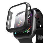 artside apple watch se -matte finish full coverage 9h hard iwatch case 40mm edge to edge full screen coverage transparent