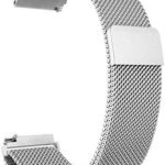 Meyaar Magnetic Band Compatible with Noise X-Fit 1, Evolve 2, ColorFit Brio, Qube/Oxy, Icon Buzz Smartwatch Straps for Men & Women (Silver)