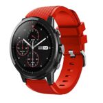 GOSETH Compatible Samsung Galaxy (46mm),Watch Bands, 22mm Straight Stripe Silicone Wrist Strap Buckle Band Samsung Galaxy SM-800/SM-805 SmartWatch (Red)