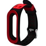 Epaal® Silicone Strap with Metal Buckle Compatible with Mi Band 4 / Mi band 3 (Red-Black)