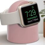 Zitel Charger Stand Compatible with Apple Watch Silicone Stand 45mm, 44mm, 41mm, 42mm, 40mm, 38mm Series 8/7/6/SE/5/4/3/2/1 Nightstand Mode (Pink)