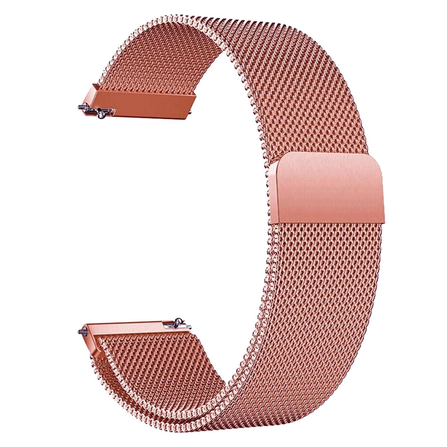 ACM Watch Strap Magnetic Loop compatible with Noise Colorfit Ultra 3 Smartwatch Luxury Metal Chain Band Rose Gold Pink