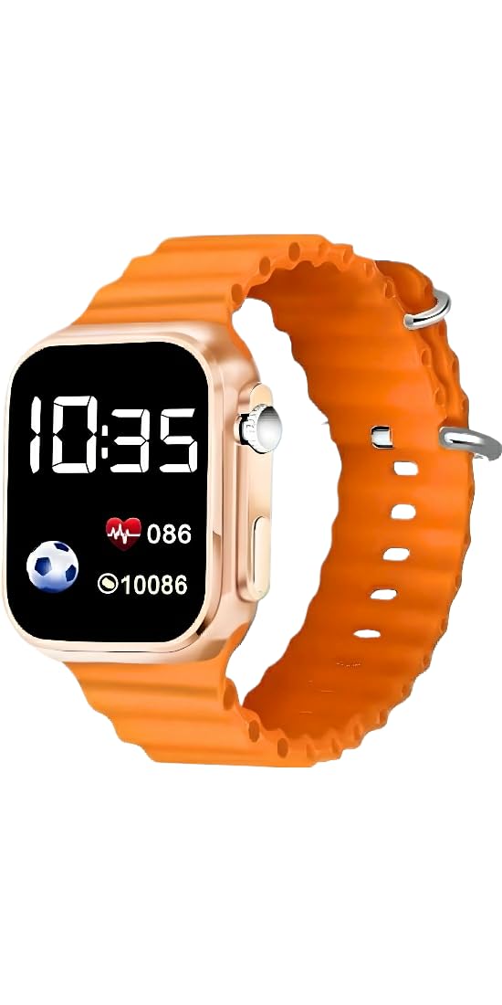 Digital LED Watch (Orange) for Boys and Girls