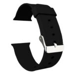 ACM Watch Strap Slide Silicone Belt Compatible with Pebble Cosmos Grande Smartwatch Classic Casual Band Black