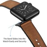 GETSABLE Rubber Leather Hybrid Band Compatible with Apple Watch Strap 49mm 45mm 44mm 42mm,Leather Strap for iWatch Ultra 2/1 Series 9 8 7 6 5 4 3 2 1 SE2 SE – Brown [Watch Not Included]