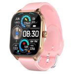 GameSir H9 Smartwatch with Long Battery Life, 2.01″ High-Resolution Screen, Bluetooth Calling, IP68 Waterproof, TFT Display, Luxury Design for Men & Women (Pink)