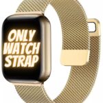 FOLX FMS1210 Metal Stainless Steel Milanese Magnetic Straps / Heavy Chain Bands Compatible With Apple iWatch Band For Men Women Unisex, Replacement Straps 49mm 45mm 44mm 42mm 41mmm 40mm 38mm For iWatch Series Ultra/8/7/6/5/4/3/2/1/SE/SE2【 👉 Only Strap For Apple iWatch ⌚ Watch NOT Included 】 (38MM 40MM 41MM, GOLD)