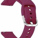 TechMount� 20mm Metal Buckle Silicone Straps for Noise X-Fit 1, Evolve 2, Colorfit Brio, Qube/Oxy, Realme Dizo Watch 2 & Any Smartwatch with Lug Width of 20mm (20MM Smart Watch Strap, Wine)