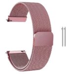 T TECLUSIVE Magnetic Strap Chain 22mm Compatible for Galaxy Watch 3 45mm | Galaxy Watch 46mm | S3 Frontier | Amazfit Stratos GTR | Fossil Explorist | Adjustable Magnetic 22mm Watch Band (Rose Gold)