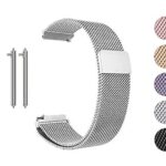 PEFKO PSS72 20MM Milanese Magnet Watch Strap Compatible with Amazfit GTS 2 Mini , Amazfit Bip/ Bip U/ Pro/ Lite, Bip S , Amazfit GTS/ 2/ 2e/ GTR , Samsung Galaxy Watch 4/ Watch 5【 👉 Only Strap for Apple iWatch ⌚ Watch NOT Included 】 (20MM, SILIVER)