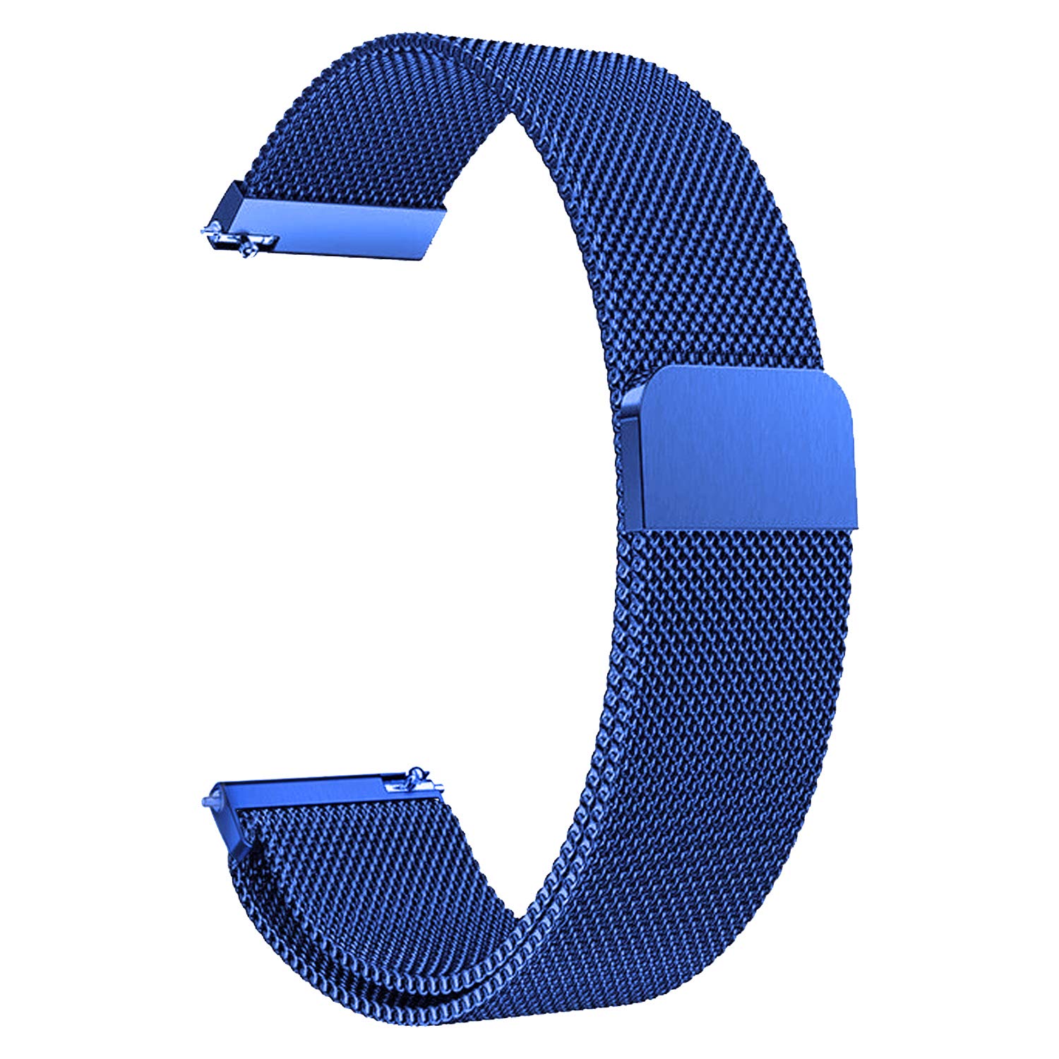 ACM Watch Strap Magnetic Loop 20mm Compatible with Titan Smart 2 Smartwatch Luxury Metal Chain Band Blue