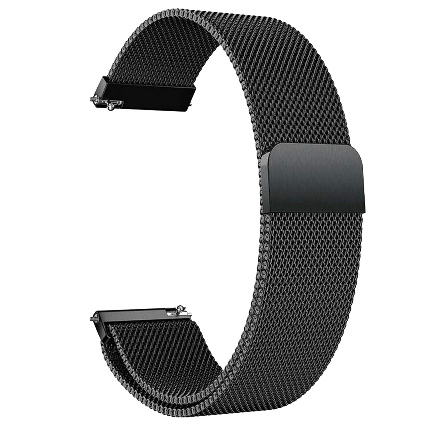 ACM Watch Strap Magnetic Loop 22mm compatible with Titan Connected X Hybrid Smartwatch Luxury Metal Chain Band Black