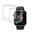 2 Pack Transparent Case Compatible with Apple Watch 44mm 4/5 / 6/ SE Series, Anti-Scratch Screen Protector, Soft TPU Clear Cover Case for iWatch Series