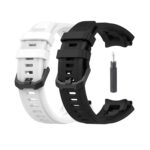 YODI Combo Pack Replacement Sporty Silicone Strap Band For Amazfit T-Rex 2 Smart Watch Only For Men Women Boys and Girls Compatible with Amazfit Trex 2 [ Not for Any Other Models] (BLACK/WHITE)