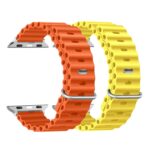 YODI Straps Compatible with Apple Watch 42mm 44mm 45mm 49mm, Replacement Band Soft Silicone Sport Strap for iWatch Ultra Series 8/7/6/5/4/3/2/1 SE (YELLOW/ORANGE)