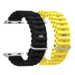 YODI Straps Compatible with Apple Watch 42mm 44mm 45mm 49mm, Replacement Band Soft Silicone Sport Strap for iWatch Ultra Series 8/7/6/5/4/3/2/1 SE (BLACK-YELLOW)