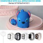 Meyaar Silicone Charger Stand for Apple Watch, Silicone Desk Stand Holder for iWatch, Charging Dock Holder for All Apple Watch Series SE2/SE/8/7/6/5/4/3/2/1 (Charger Not Included) (Blue-Bear)