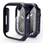 SEVAM Hard PC Case Compatible for Watch Series 8 and 7 with Tempered Glass Screen Protector, Full Coverage, Touch Sensitive, Ultra-Thin HD Bumper Cover – (42mm Dark Blue)